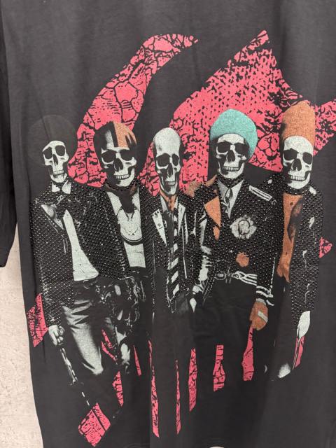 Skeleton Rock Band Electric Guitar Distressed Black Short-Sleeve T-Shirt 29053413