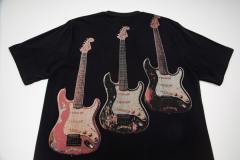 Skeleton Rock Band Electric Guitar Distressed Black Short-Sleeve T-Shirt 29053413