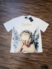 sleeve starry sky rhinestone black and white double-color loose T-shirt 2 colors 29069313