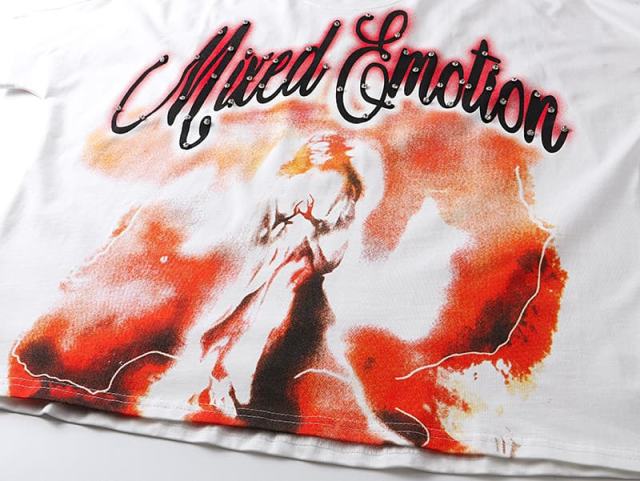Flame Smudge Angel Rhinestone Print Tee 29105631