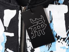 Gas Mask Wasteland Style Zipper Print Washed Hoodie 29116525
