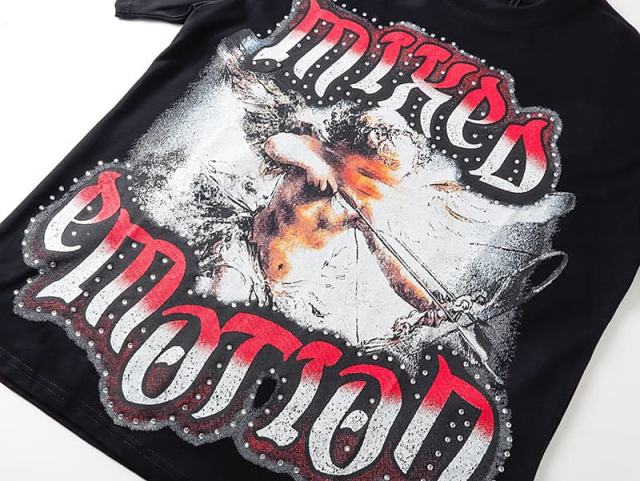 Blurry Archery Angel Rhinestone Print Washed Tee 2 colors 29105648