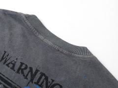 Gray Tone Cross Three Angels Rhinestone Print Washed Tee 29105645
