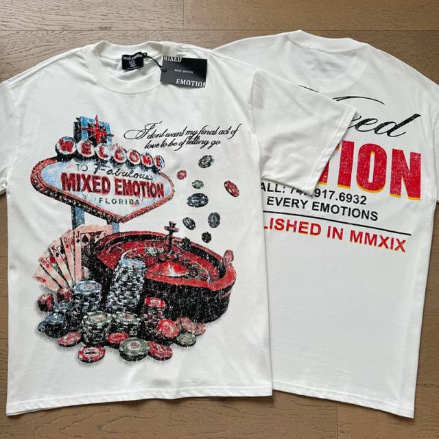 Las Vegas Casino Rhinestone Print Washed Tee 29105646