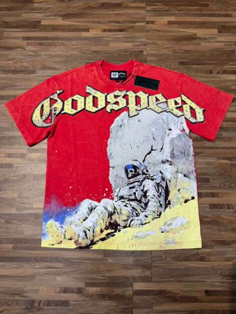 Fallen Skull Astronaut Rhinestone Print Washed Tee 2 colors 29106666
