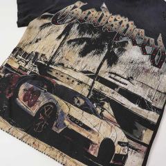 Miami Supercar Yacht Rhinestone Print Washed Tee 2 colors 29106670