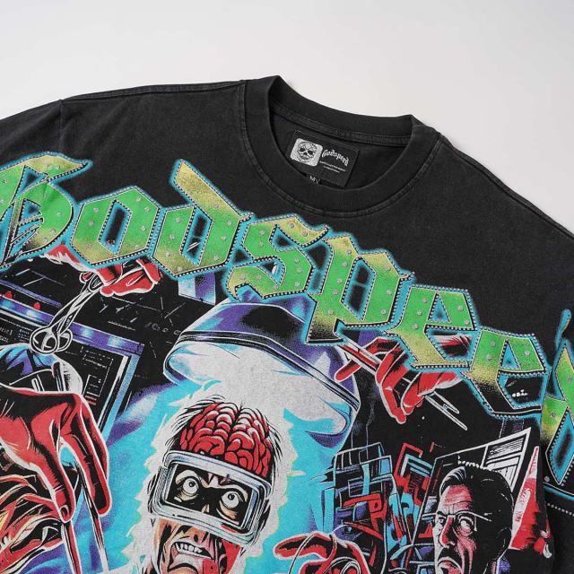 Horror Craniotomy Rhinestone Print Washed Tee 29106669