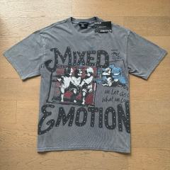 Gray Tone Cross Three Angels Rhinestone Print Washed Tee 29105645