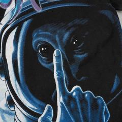 Alien Astronaut Finger Print Washed Tee 2 colors 29098146