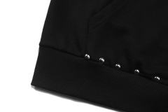 Gothic Letter Patch & Metal Rivets Full Zip Hoodie 2 colors 29107708