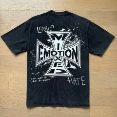 Black And White Graffiti Four Angels Print Washed Tee 29105636