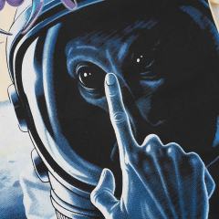 Alien Astronaut Finger Print Washed Tee 2 colors 29098146