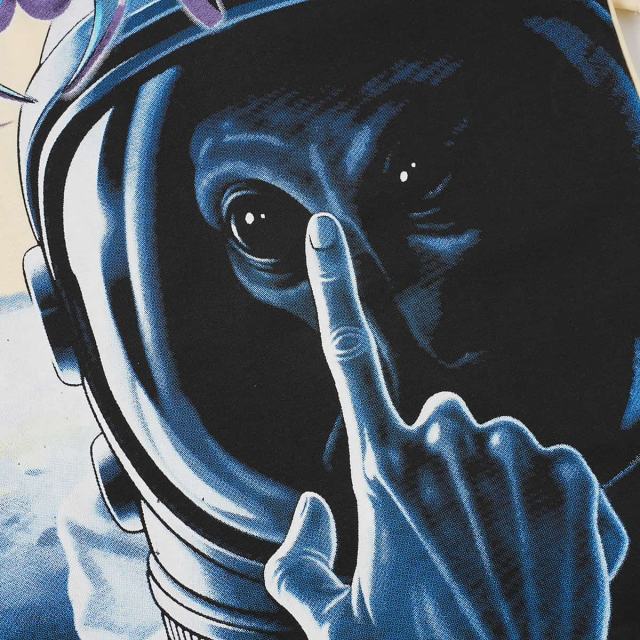 Alien Astronaut Finger Print Washed Tee 2 colors 29098146