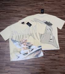 Niche motorboat vacation angel diamond-studded large-sized high street T-shirt 2 colors 29069321