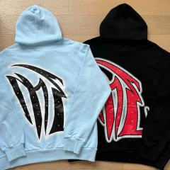 Angel Thorn Gothic Rhinestone Zipper Print Washed Hoodie 2 colors 29116530