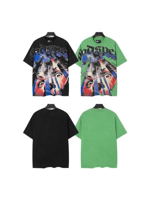 Broken Thorn Caged Eye Rhinestone Print Washed Tee 2 colors 29106668