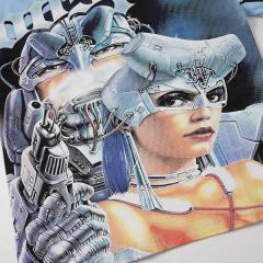 Cyber Twin Female Robot Print Washed Tee 2 colors 29098144