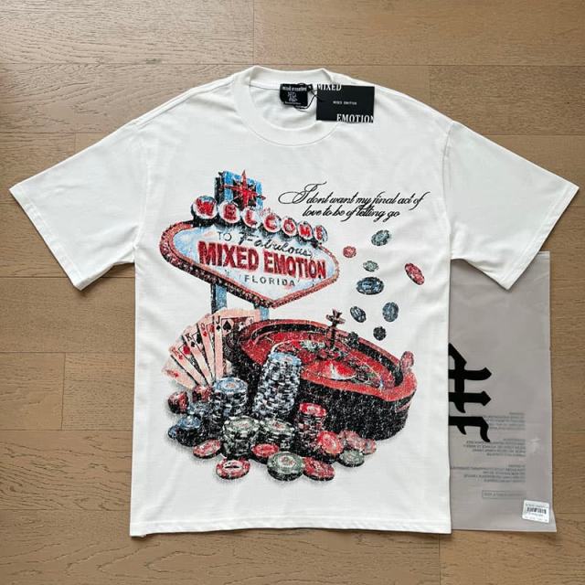 Las Vegas Casino Rhinestone Print Washed Tee 29105646