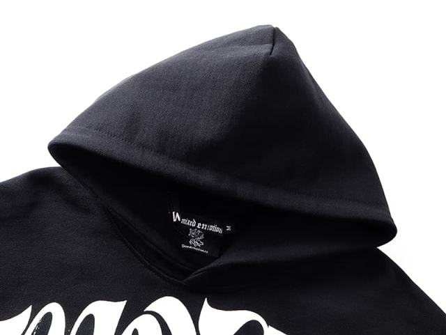 Cloud Piano Double Angel Rhinestone Print Washed Hoodie 29116524