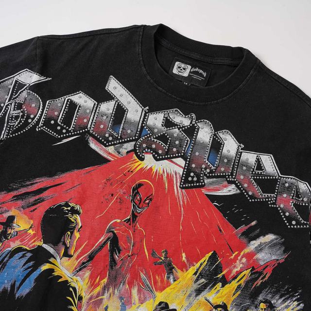 Vintage Alien Invasion Rhinestone Print Washed Tee 29106671