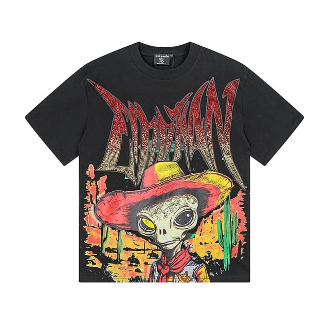 Western Cowboy ET Rhinestone Print Washed Tee 29105635
