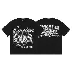 Four-grid Cupid Film Rhinestone Print Tee 2 colors 29105634