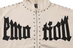 Gothic Letter Patch & Metal Rivets Full Zip Hoodie 2 colors 29107708