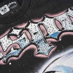 Starry Lovers Kiss Rhinestone Print Washed Tee 2 colors 29098149