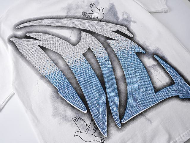 Dove Angel Gradient Rhinestone Print Washed Tee 2 colors 29105639