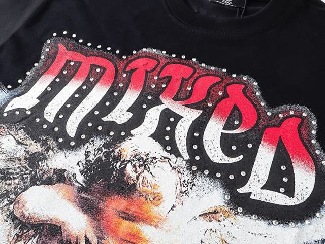 Blurry Archery Angel Rhinestone Print Washed Tee 2 colors 29105648