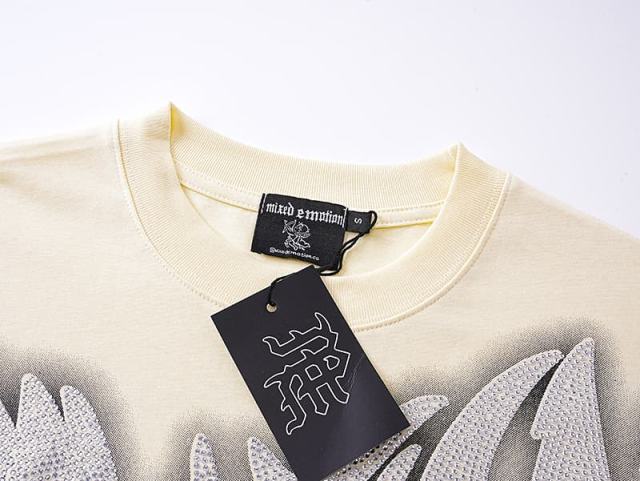 Dove Angel Gradient Rhinestone Print Washed Tee 2 colors 29105639