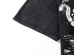 Black And White Graffiti Four Angels Print Washed Tee 29105636