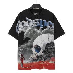 Giant Mechanical Skull Blood Print Washed Tee 29098139