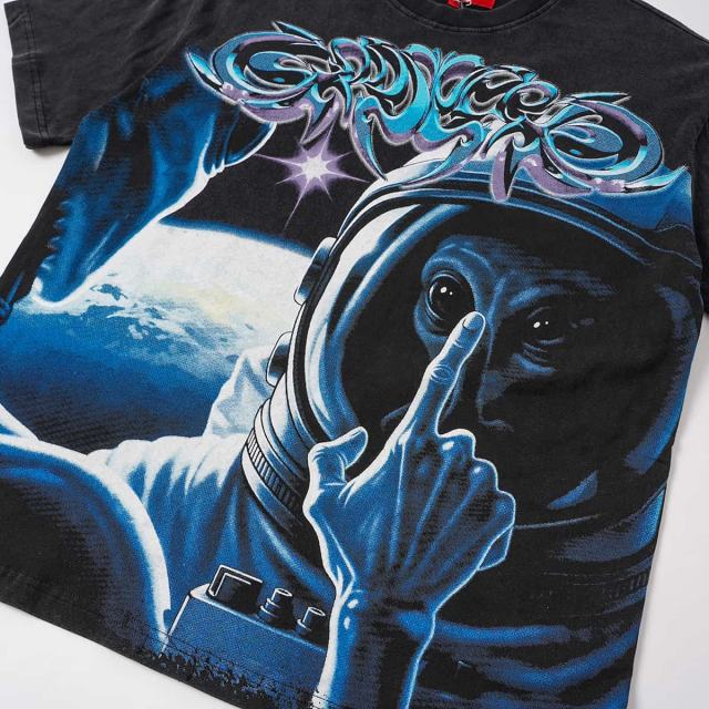 Alien Astronaut Finger Print Washed Tee 2 colors 29098146
