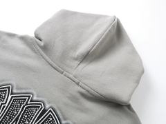 Vintage Skateboard Boy Rhinestone Zipper Print Washed Hoodie 29116527
