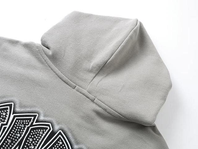 Vintage Skateboard Boy Rhinestone Zipper Print Washed Hoodie 29116527
