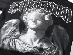 Broken Arm Plaster Angel Statue Print Washed Hoodie 29116522