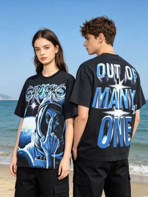 Alien Astronaut Finger Print Washed Tee 2 colors 29098146