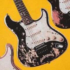 Skull Guitar Band Print Washed Tee 29098140