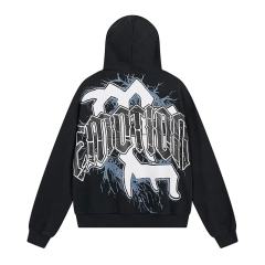 Broken Arm Plaster Angel Statue Print Washed Hoodie 29116522