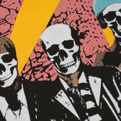 Skull Guitar Band Print Washed Tee 29098140