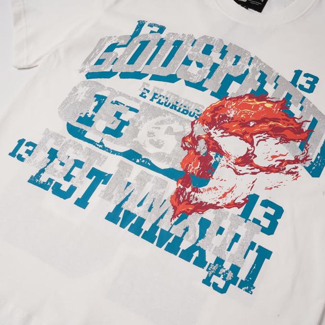 Flame Skull No.13 Back Print Washed Tee 29098137