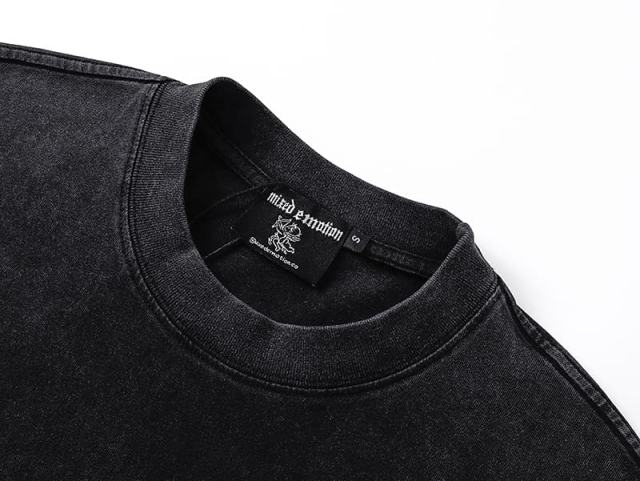 Black And White Graffiti Four Angels Print Washed Tee 29105636