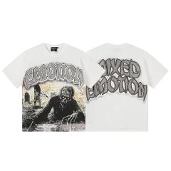White Tomb Zombie Rhinestone Print Washed Tee 29105640