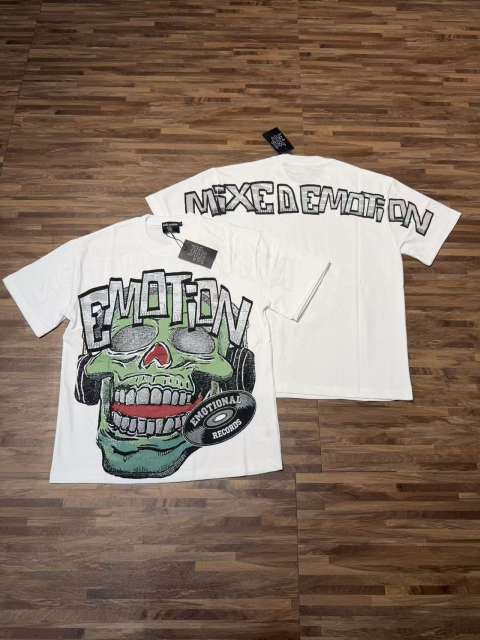 Cracked 3D letter white loose-fitting drop-shoulder short-sleeved T-shirt 29069167