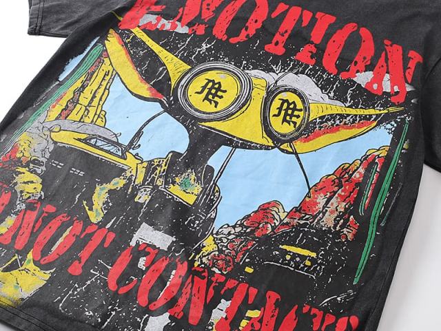 Long-eared Glasses Alien Print Washed Tee 29105638