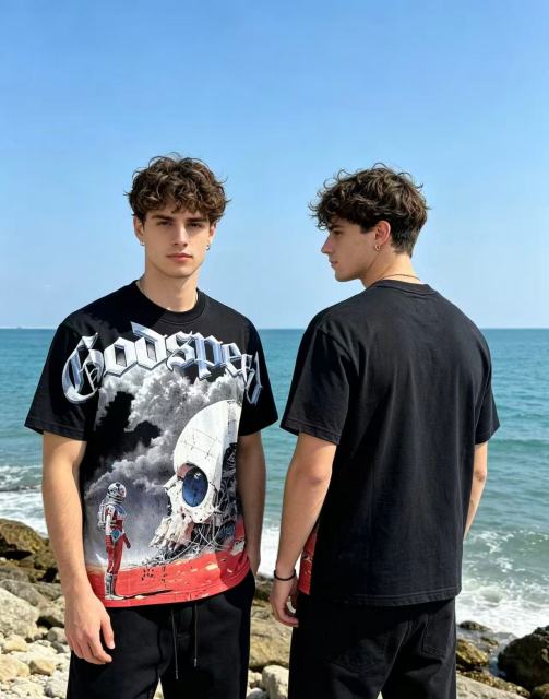 Giant Mechanical Skull Blood Print Washed Tee 29098139