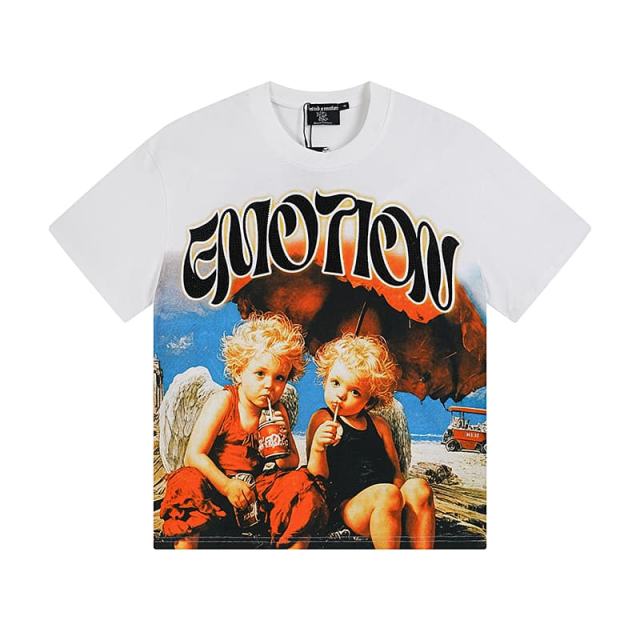 Beach Vacation Angel Soda Rhinestone Print Tee 29105629