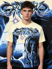 Alien Astronaut Finger Print Washed Tee 2 colors 29098146