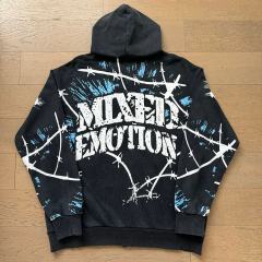 Gas Mask Wasteland Style Zipper Print Washed Hoodie 29116525
